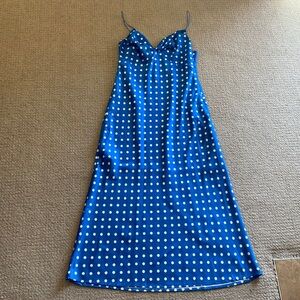 SOLD‼️ Kiss the Sky polka dot slip midi dress with zipper close